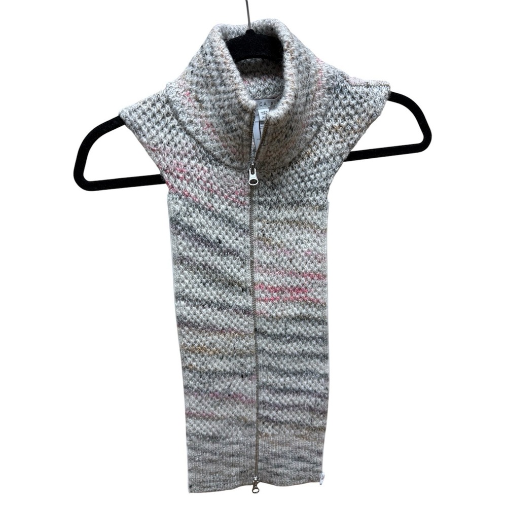 Veronica Beard Lynn Dickey Sweater NWT Ivory Mélange Knit Turtleneck Insert OS